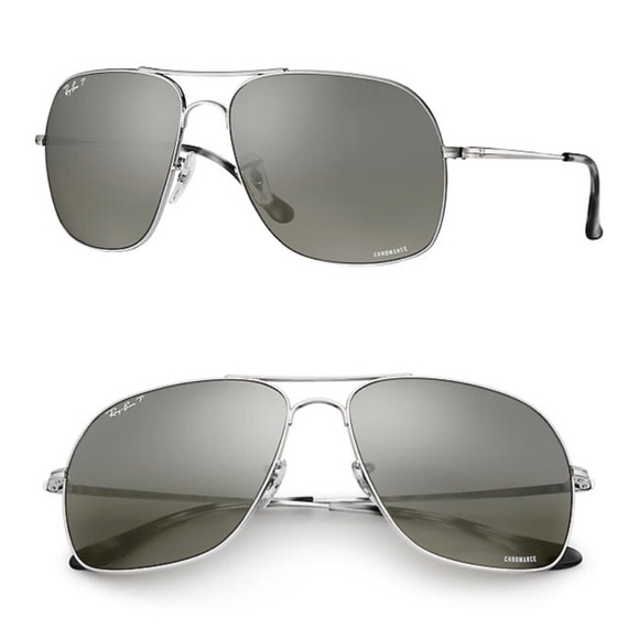 Ray Ban Polarized Mirror Chromance Aviator Sunglasses - Picture 2 of 8